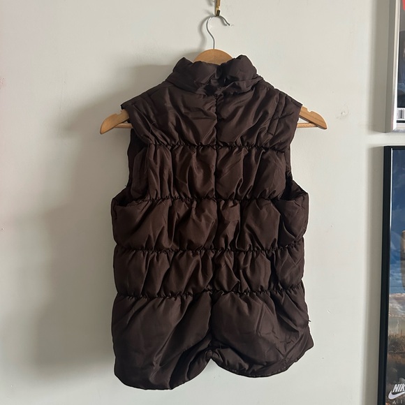 y2k brown vintage bebe scrunch puffer vest ✨ - Picture 2 of 4
